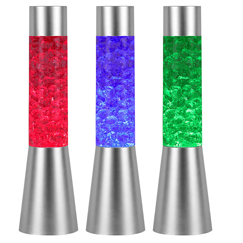 Spalvą keičiantis skystas blizgantis naktinis šviestuvas su ledo formos