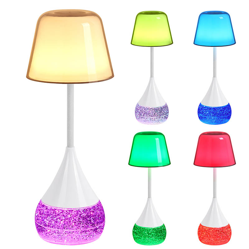 Elegancija ir inovacijos LED stalo lemputė su RGB blizgučių pagrindu