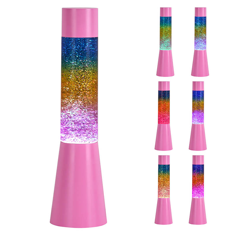 Blizgučiai RGB rožinė naktinė lemputė