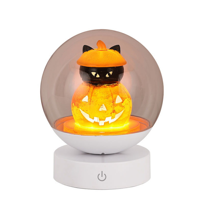 Įkraunama Halloween Pumpkin naktinė lemputė su moliūgo galvute
