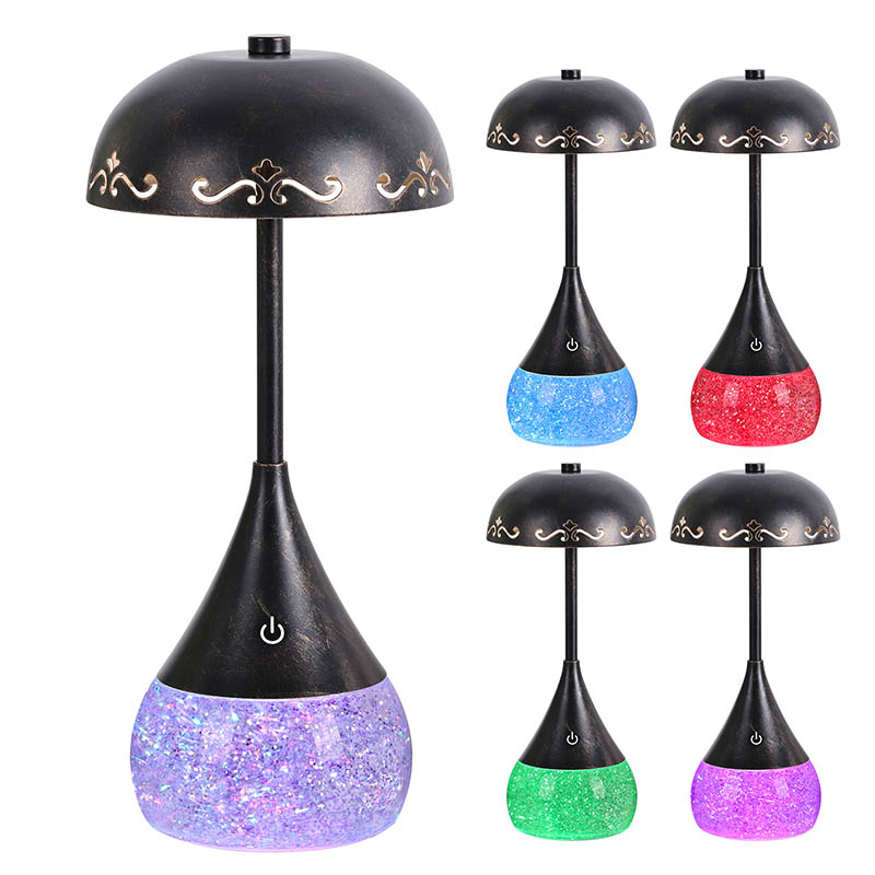 RGB Glitter Bottle LED stalo lemputė su išlenktu dangčiu