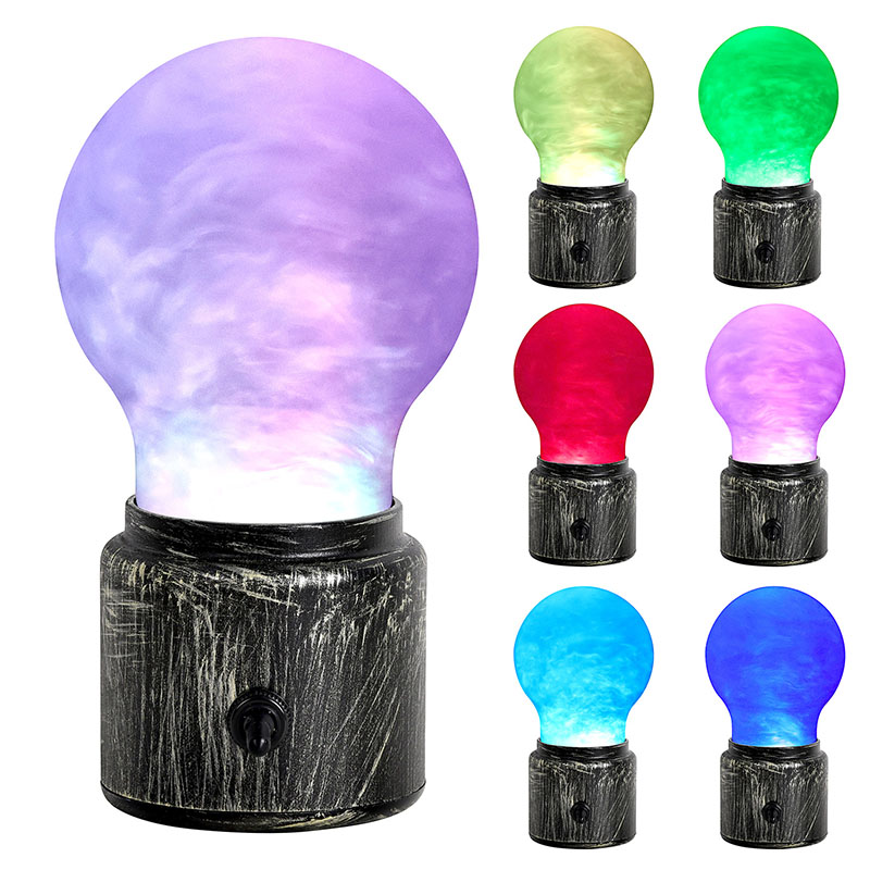 RGB blizgučio skysčio naktinė lemputė su didele lempute