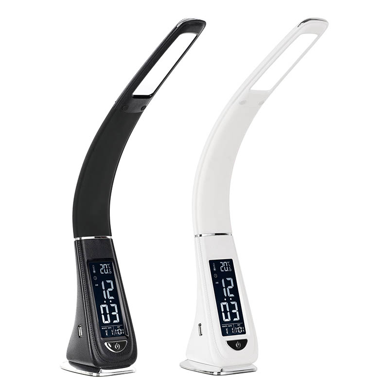 USB prievado įkroviklio LED stalo lempa su plunksnomis