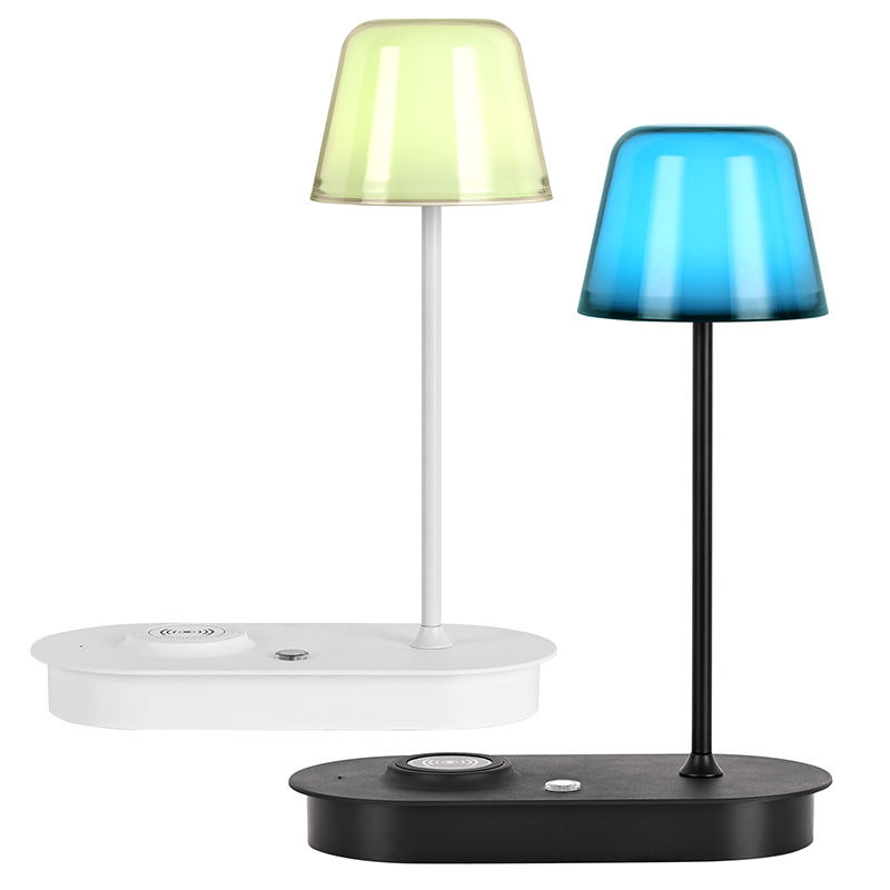Belaidžio įkroviklio stalo lemputė su RGB lempute